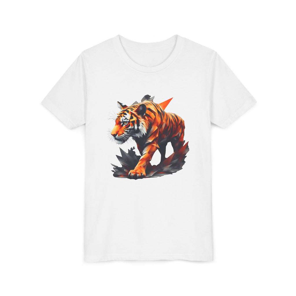 Youth Tiger Graphic Tee — Bold Orange Tiger T‑Shirt for Kids