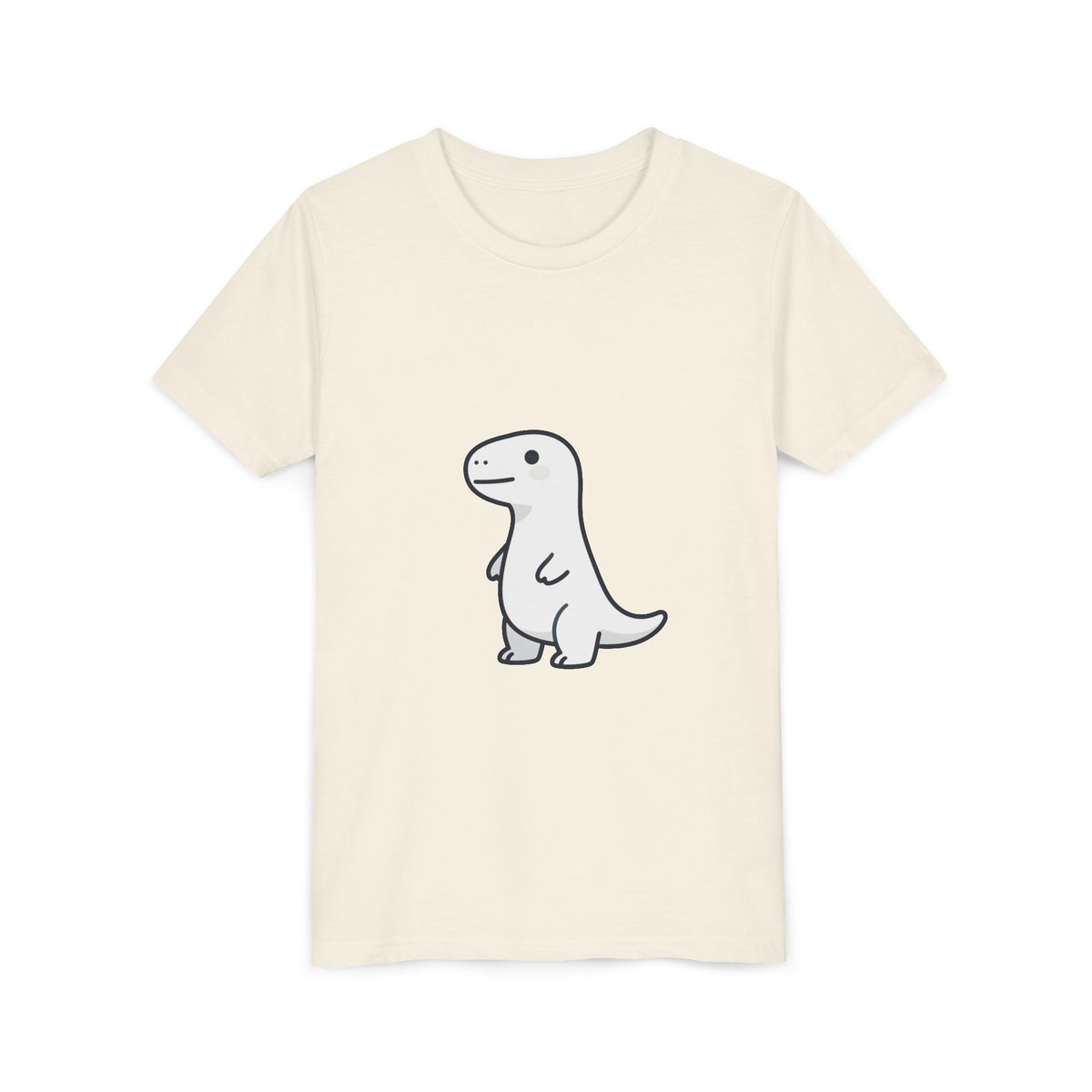 Cute Dinosaur Kids Tee - Minimal Cartoon Dino Youth Short Sleeve Shirt