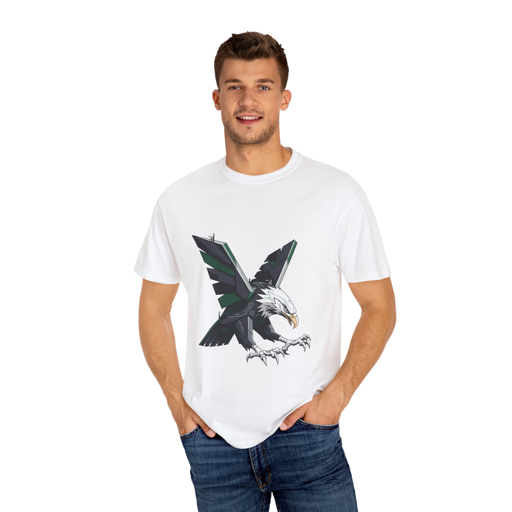 Garment-Dyed T-shirt - Cyber Eagle Design