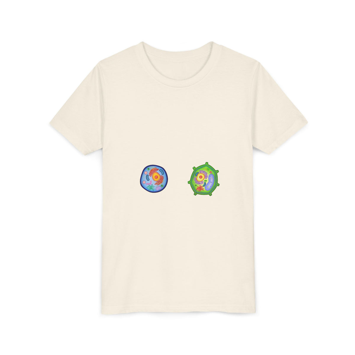 Kids Science Cell Diagram Tee — Cute Colorful Plant & Animal Cells Youth Shirt