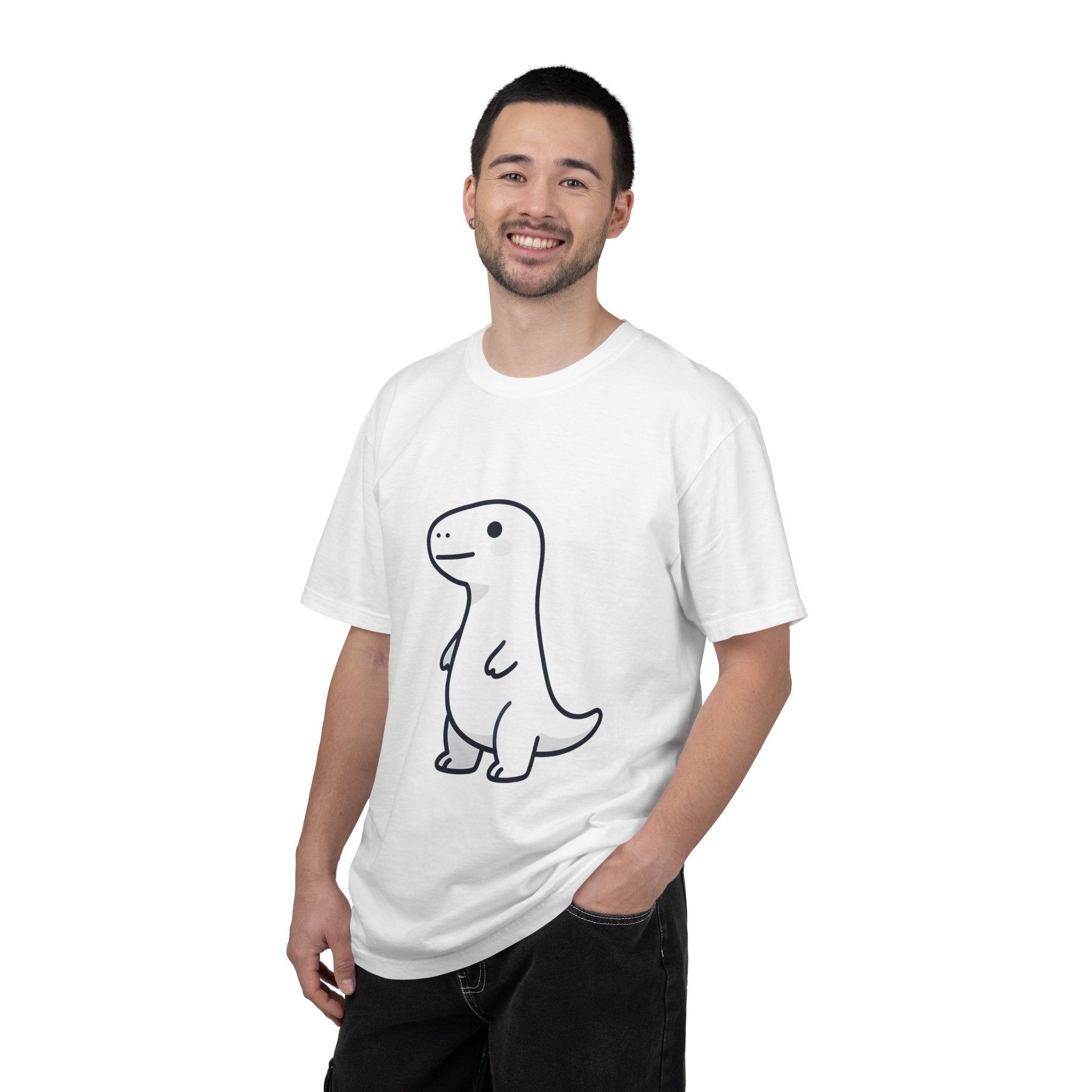 Cute Minimalist Dino T-Shirt — Simple Cartoon Dinosaur Graphic Tee