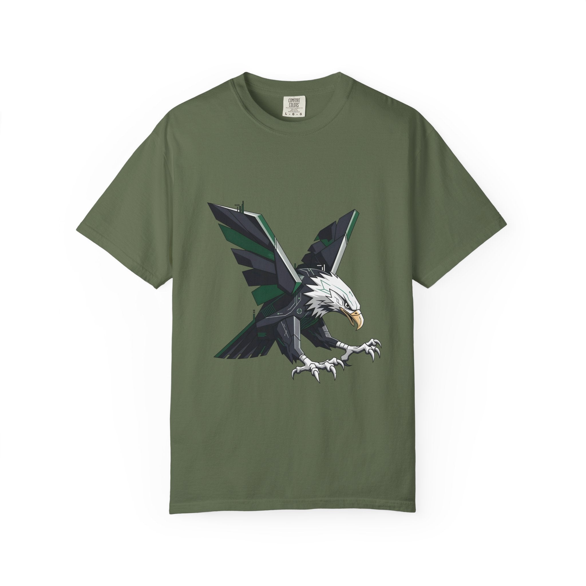 Garment-Dyed T-shirt - Cyber Eagle Design