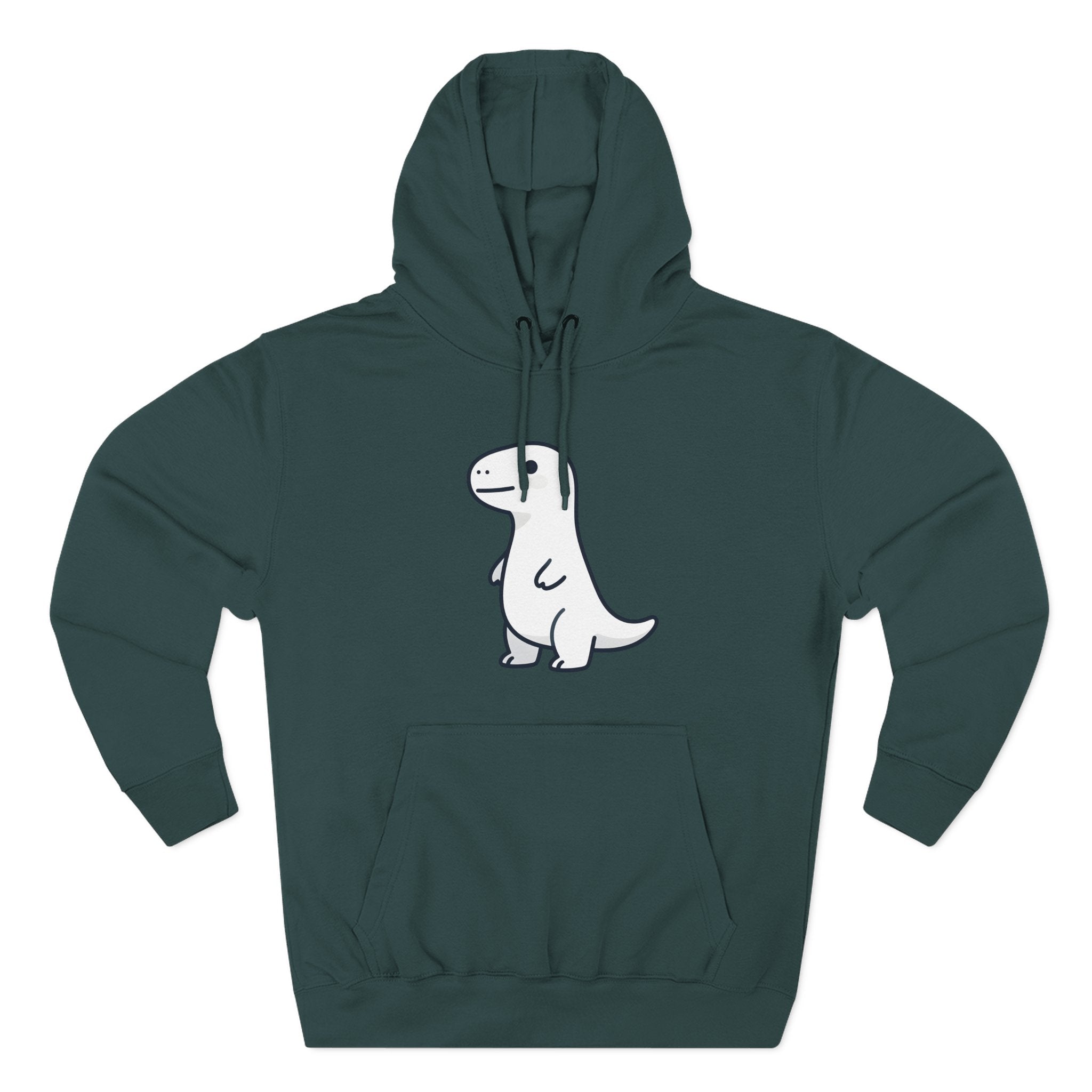 Cute Minimalist Dino Hoodie — Cute Standing Dinosaur Graphic Fleece Hoodie