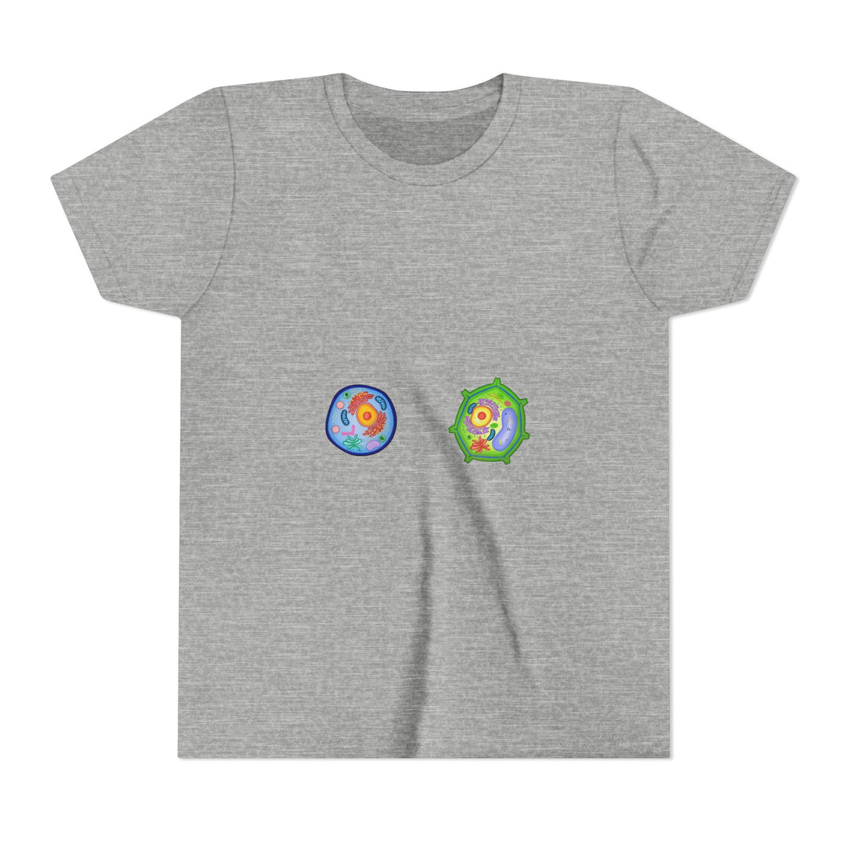 Kids Science Cell Diagram Tee — Cute Colorful Plant & Animal Cells Youth Shirt