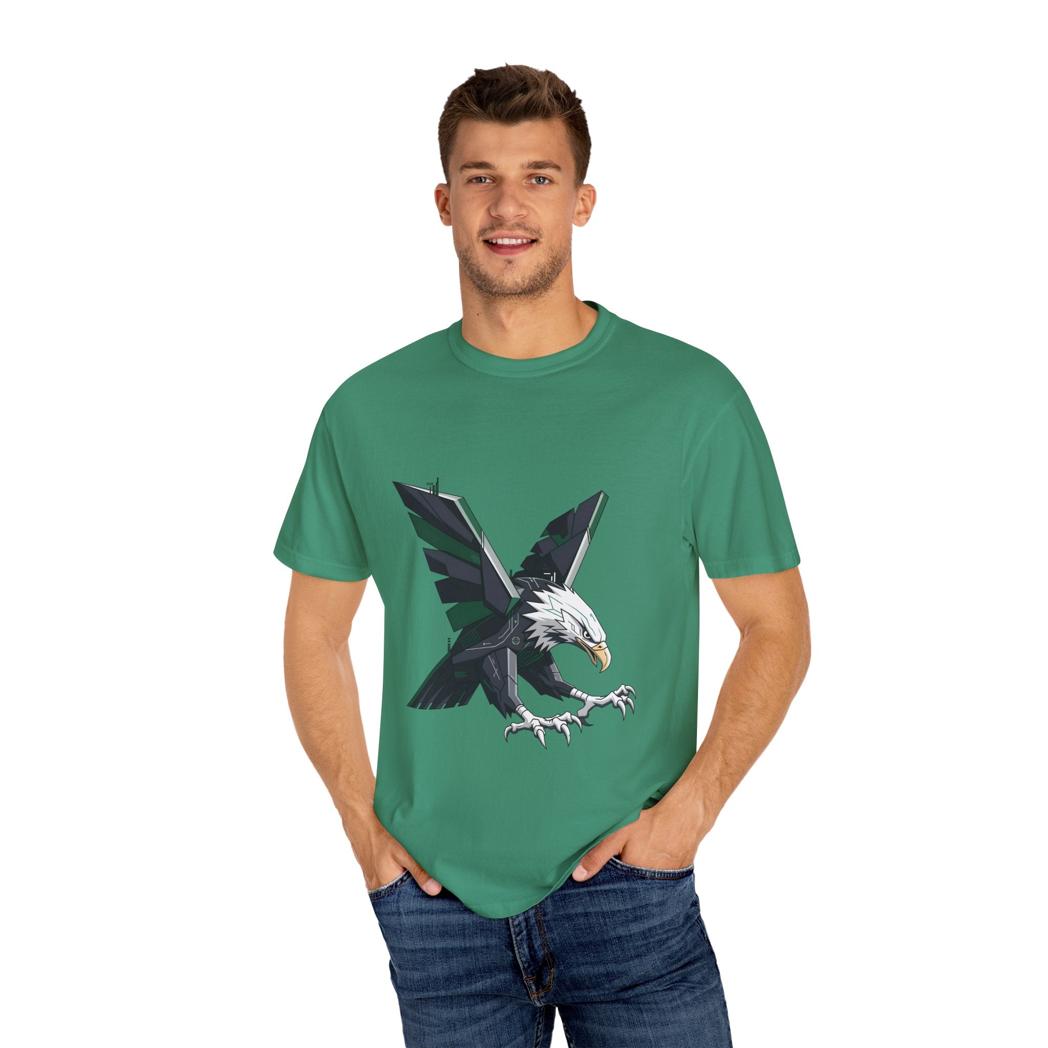Garment-Dyed T-shirt - Cyber Eagle Design
