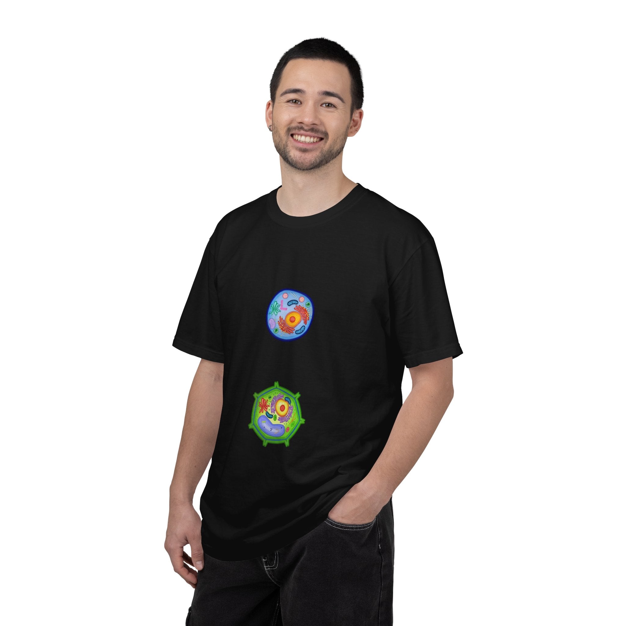 Cell Biology Graphic T-Shirt — Cartoon Cell Organelles Design